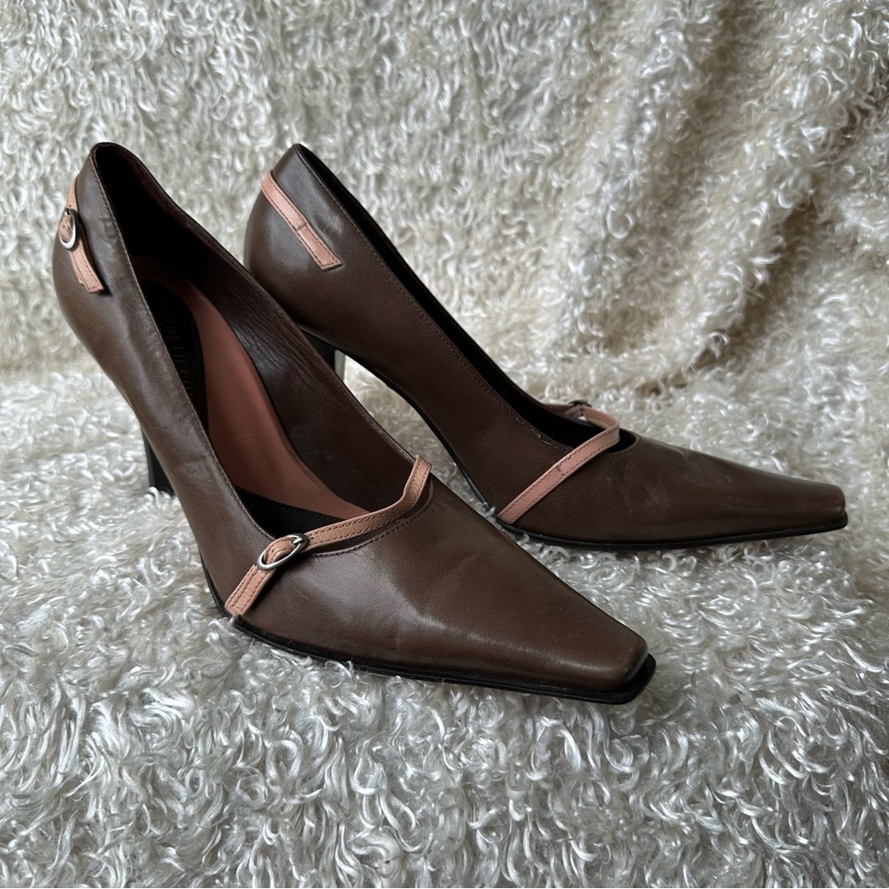 Elegant Brown and Pink Women's Heels